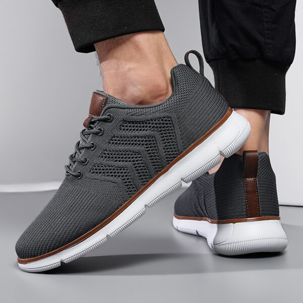 Fashion Lace-up Mesh Sneakers Casual  Flying Woven Walking Sports Shoes For Men - Image 6