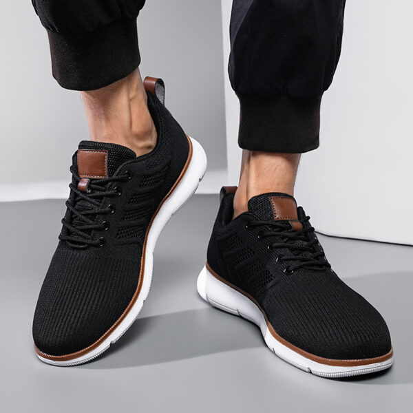 Fashion Lace-up Mesh Sneakers Casual  Flying Woven Walking Sports Shoes For Men - Image 4