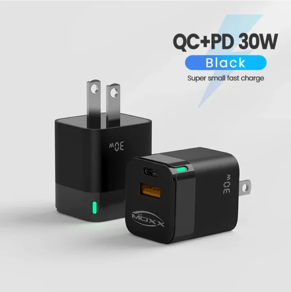 MOXX MC30 30W PD Fast Charger Adapter with Type-C & USB-A Dual Port