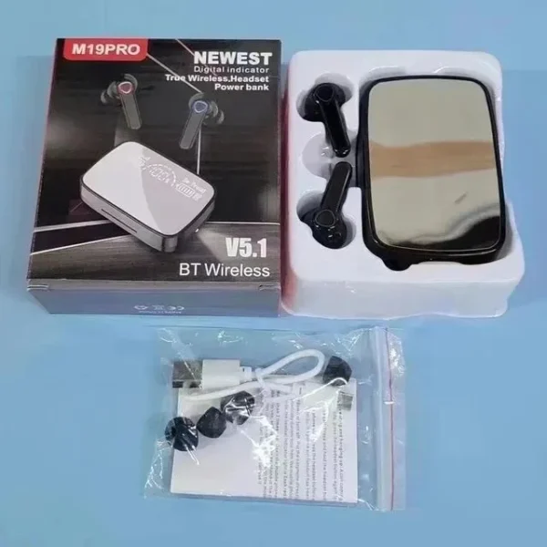 M19 Pro Bluetooth Earphones – Low Latency & LED Display - Image 3