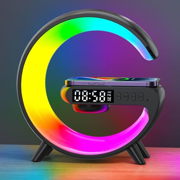 Smart G-Shape RGB Table Lamp G63 | Wireless Charger, Speaker - Image 3