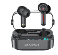 Awei T58 ANC V5.3 Wireless Earphones – RGB Light, 6H Playtime