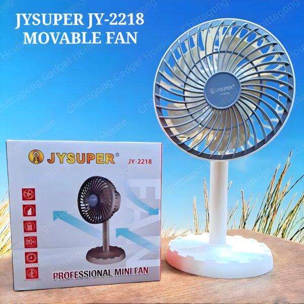 JY Super JY-2218 Rechargeable Fan 12.5 Inch – Portable Cooling - Image 2