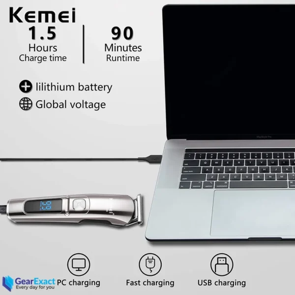 Kemei KM-8509 Waterproof Hair Clipper & Beard Trimmer - Image 3