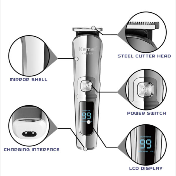 Kemei KM-8509 Waterproof Hair Clipper & Beard Trimmer - Image 2