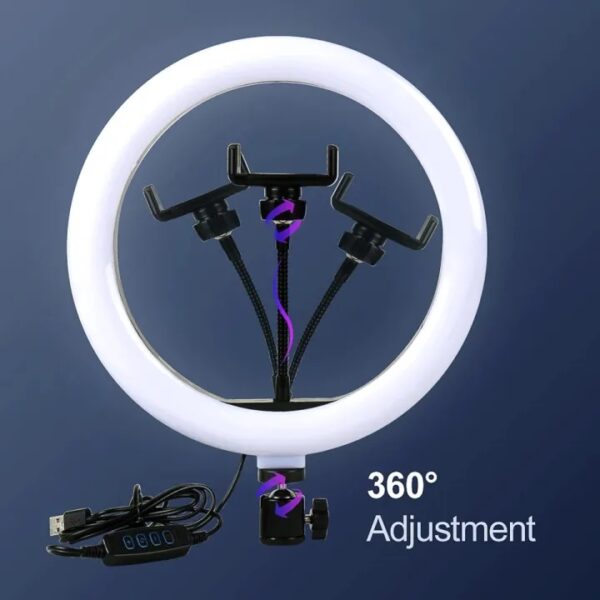 10 Inch Ring Light Tripod Stand | Studio Light & Mobile Holder - Image 2