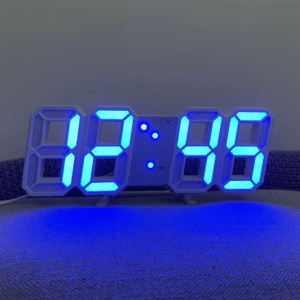 3D LED Digital Wall Clock –  with Alarm & Night Light