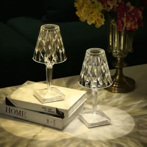 Luxury Crystal Table Lamp – RGB USB Rechargeable Night Light