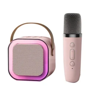 K12 Portable Karaoke Bluetooth Speaker + Mic – Pink