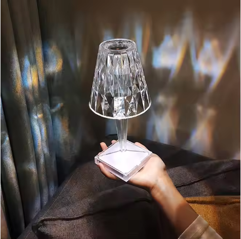 Luxury Crystal Table Lamp – RGB USB Rechargeable Night Light - Image 4