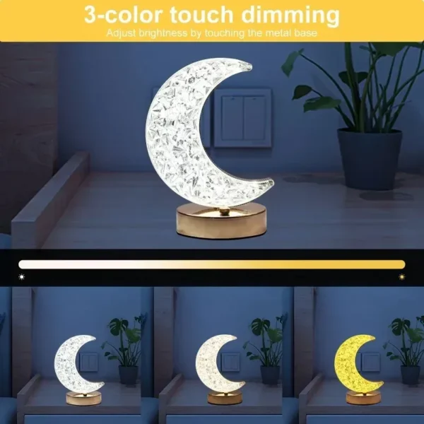 Bedroom Crystal Touch Dimming Night Light