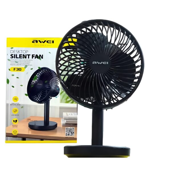 Awei F30 Mini Desktop Fan – 3600mAh Rechargeable - Image 2