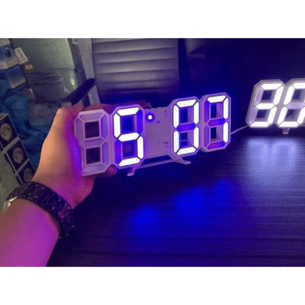 3D LED Digital Wall Clock –  with Alarm & Night Light - Image 3