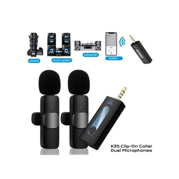 K35 Dual Wireless Microphone | Lavalier Mic for Studio & Vlog - Image 4