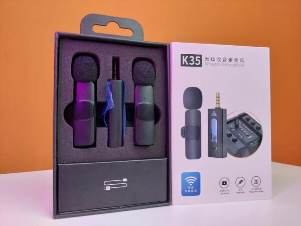 K35 Dual Wireless Microphone | Lavalier Mic for Studio & Vlog - Image 3