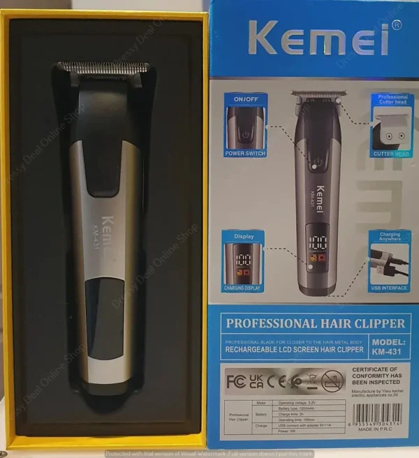 Kemei KM-431 LCD Hair Trimmer – Professional Grooming - Image 2