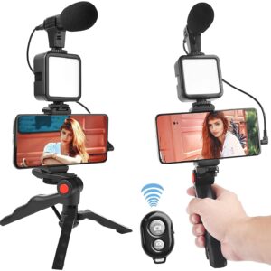 3-in-1 Video-Making Tripod Kit with Microphone & LED