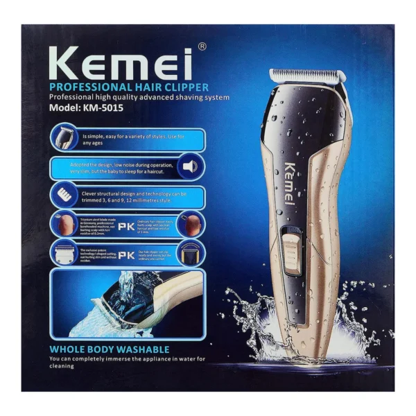 Kemei KM-5015 Hair Clipper – Professional Washable Grooming