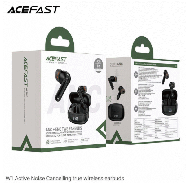 Acefast W1 ANC True Wireless Earbuds – 35dB ANC, 35H Battery, LED Display - Image 3