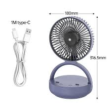DP-7637 Rechargeable Folding Table Fan – 8000mAh