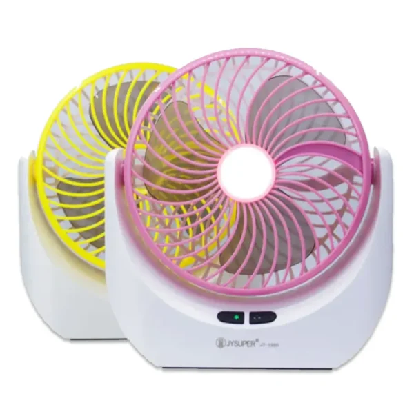 JY SUPER 1880 Mini Table Fan – 2400mAh with LED Light - Image 2