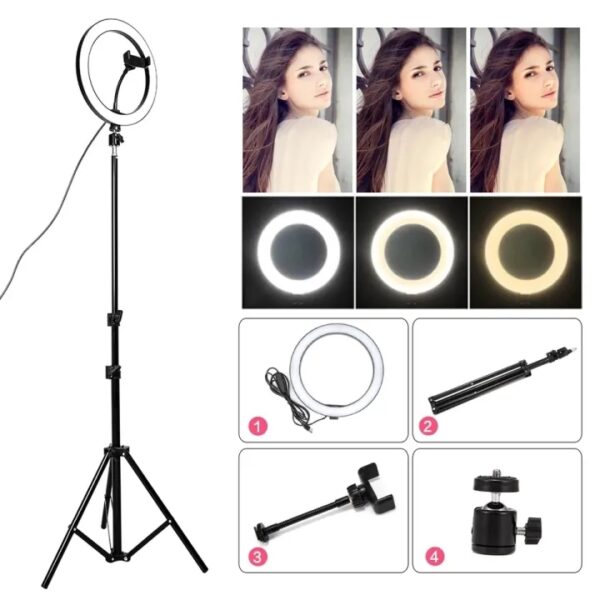 12'' LED Ring Light with Tripod Stand | Selfie & Studio Light - Image 2