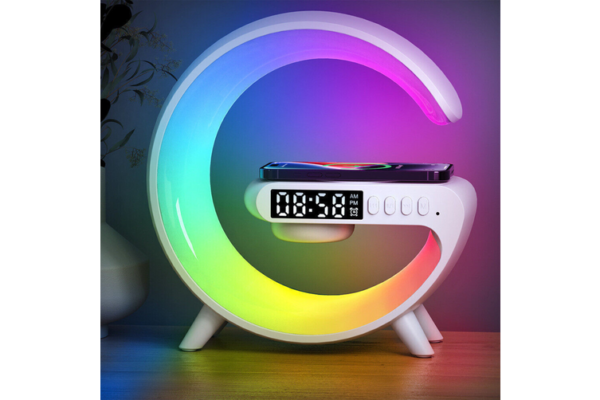 Smart G-Shape RGB Table Lamp G63 | Wireless Charger, Speaker - Image 2